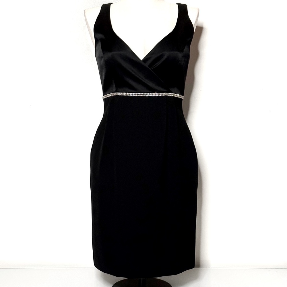 LBD Black Cocktail Dress by Andrea Polizzi for Rex Lester 10 Rhinestones